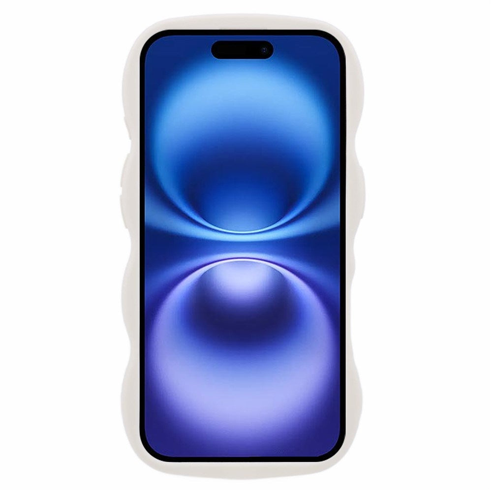 EIDERWOOD iPhone 16 Plus Fleksibelt Plastik Wavy Mobil Cover - Hvid