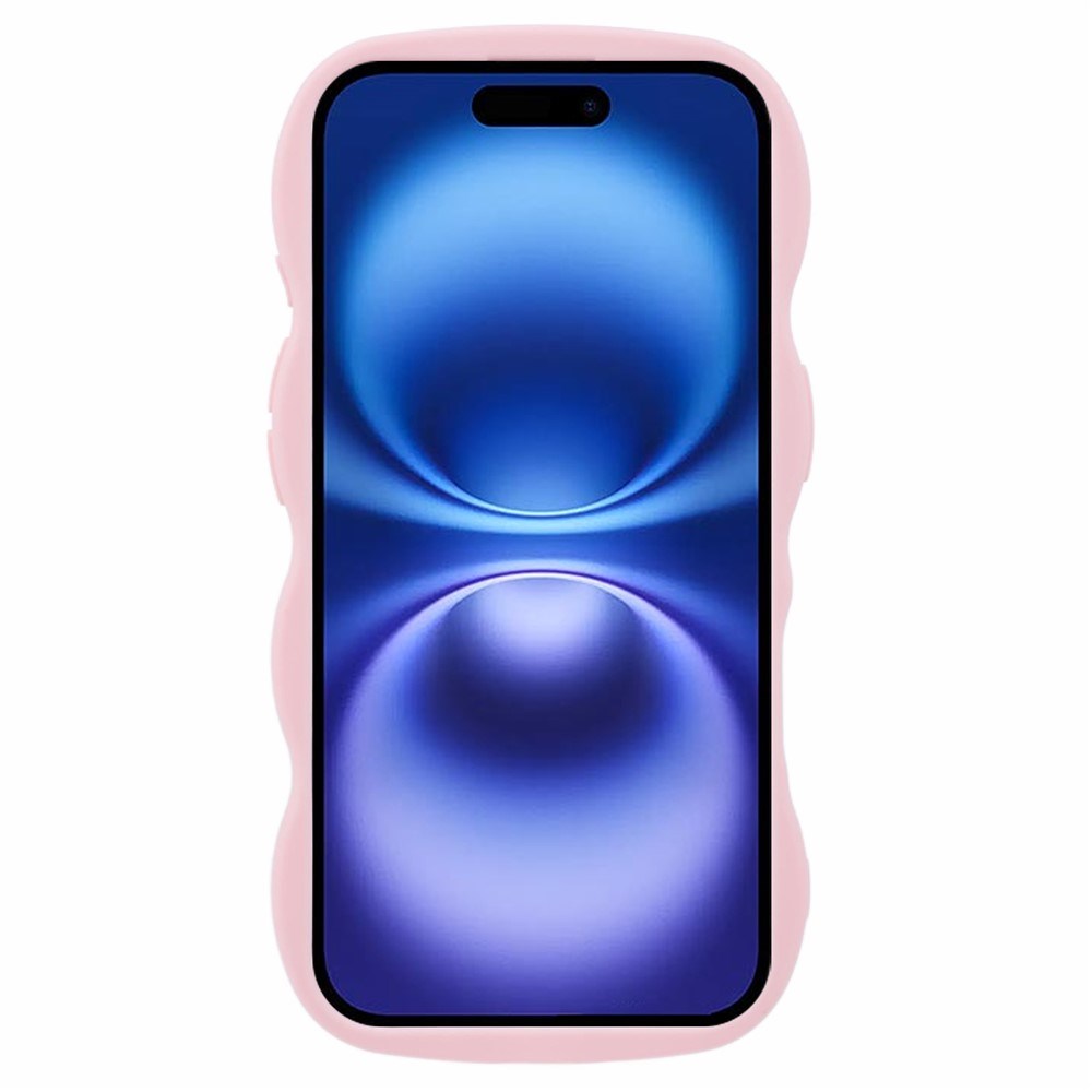EIDERWOOD iPhone 16 Plus Fleksibelt Plastik Wavy Mobil Cover - Lyserød