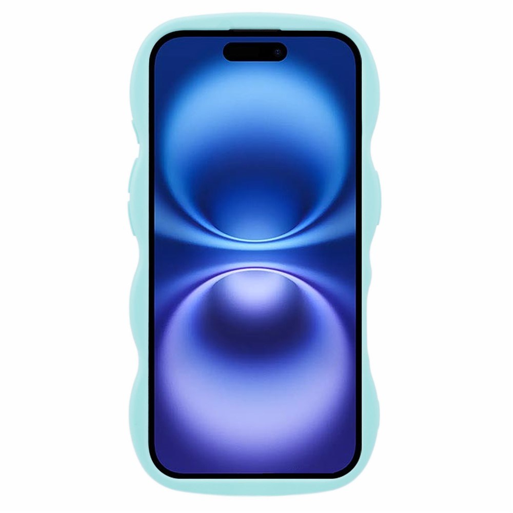 EIDERWOOD iPhone 16 Plus Fleksibelt Plastik Wavy Mobil Cover - Blå