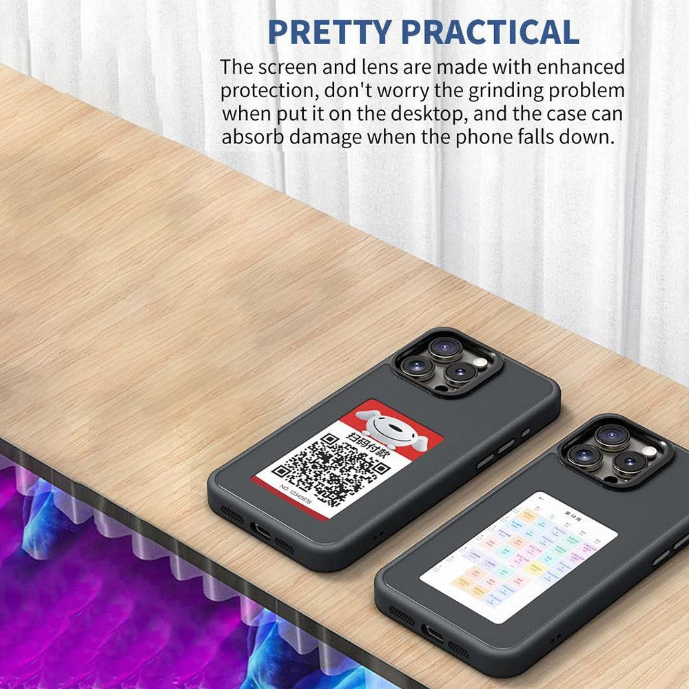 iPhone 16 Pro E-Ink Mobil Cover - Omskifteligt Design - Sort