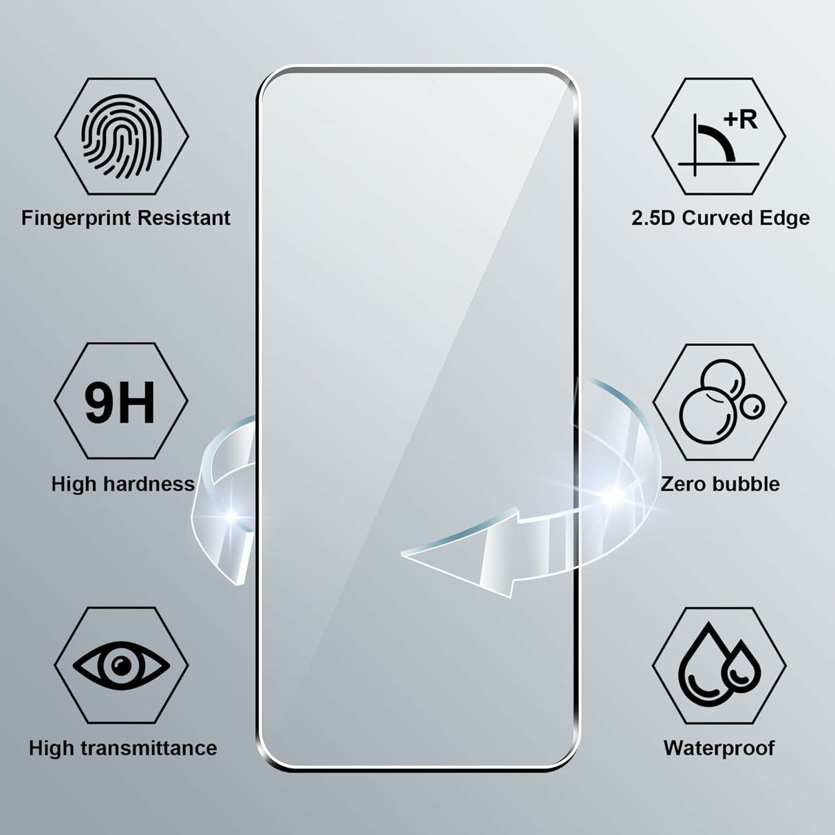 Motorola Moto G35 5G - Klar Blød Plast Anti-Ridse Etui + 2.5D Buet Skærmbeskytter