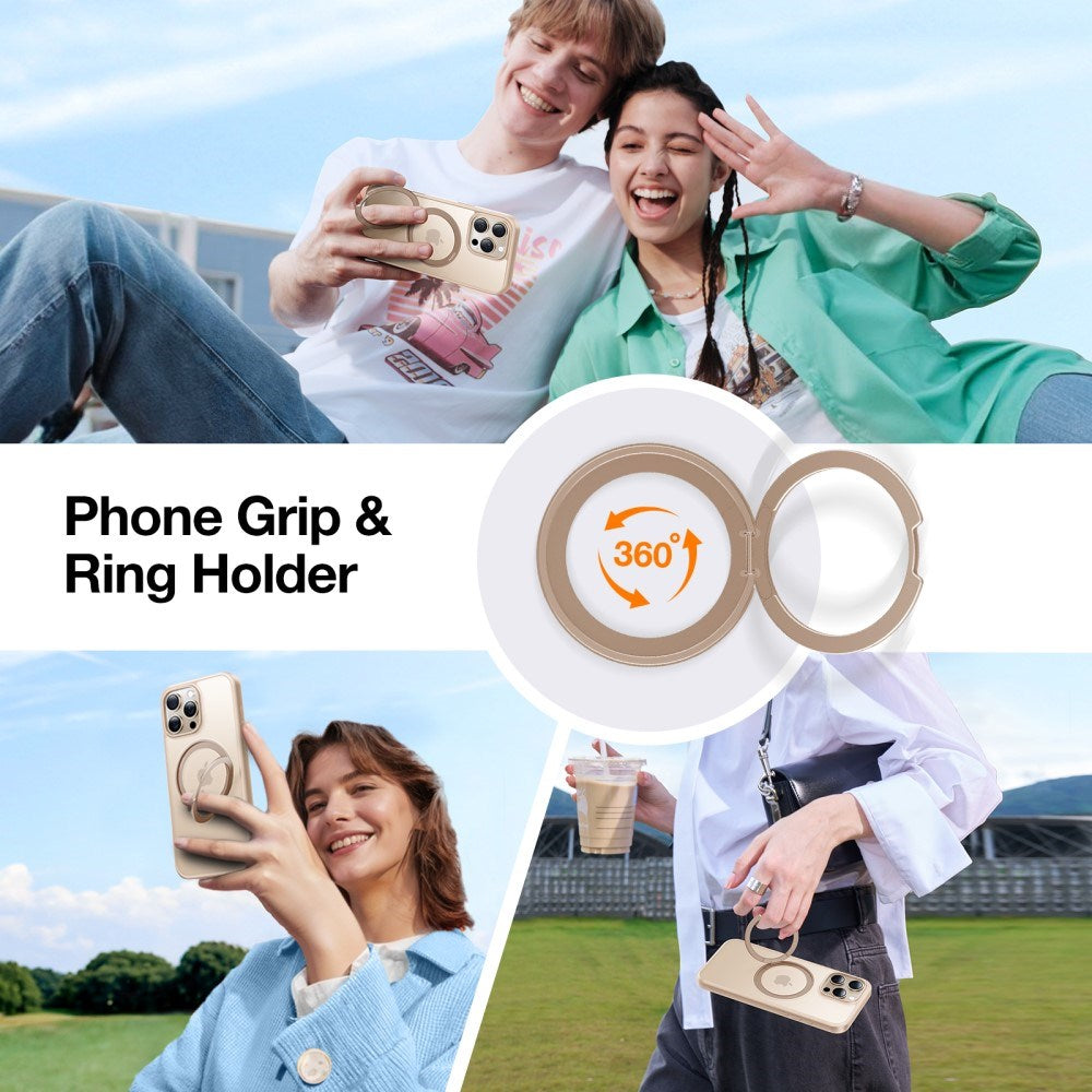 TORRAS - iPhone 16 Pro Max - Plastik Cover m. Kickstand Ring - MagSafe Kompatibel - Rose Gold