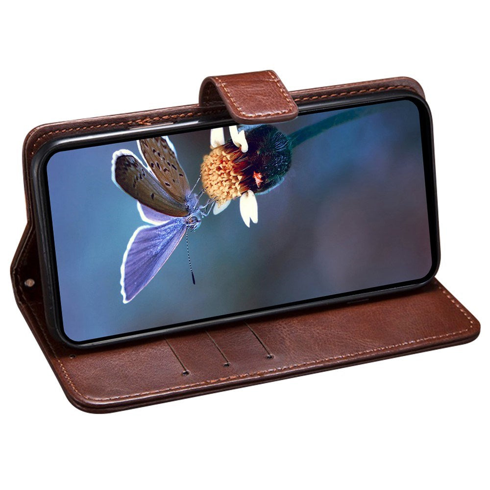 EIDERWOOD iPhone 16 Plus Kunstlæder Flip Case m. Indbygget Pung & Ståfunktion - Sort
