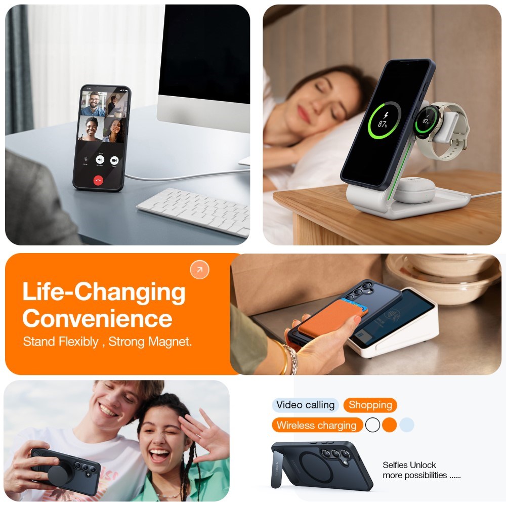 TORRAS - Samsung Galaxy S24 Ultra - Hybrid Cover m. Kickstand - MagSafe Kompatibel - Sort