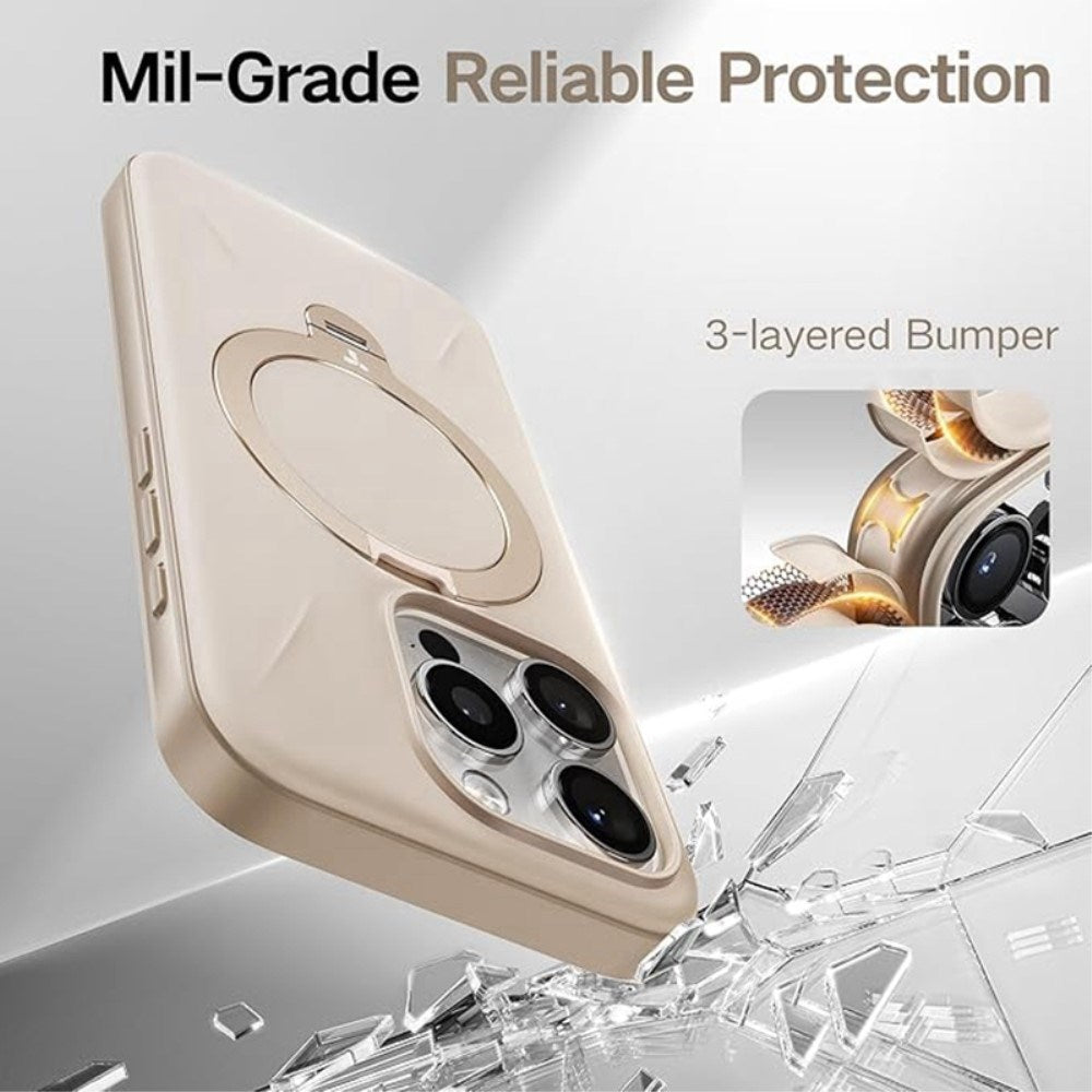 TORRAS - iPhone 16 Pro - Fleksibelt Plastik Cover m. Ring Kickstand - MagSafe Kompatibel - Rose Gold