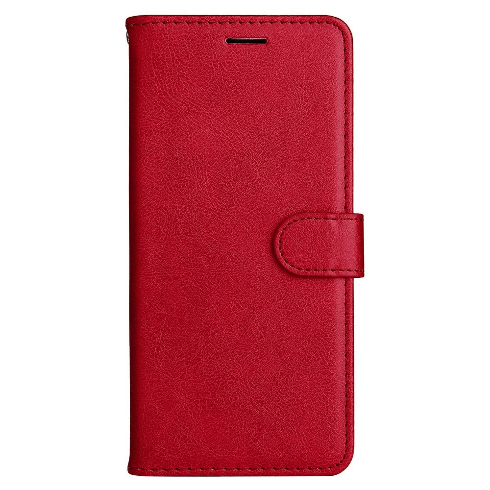 Oppo A60 / A40m / A40 - EIDERWOOD Kunstlæder Flip Cover m. Strop - Rød