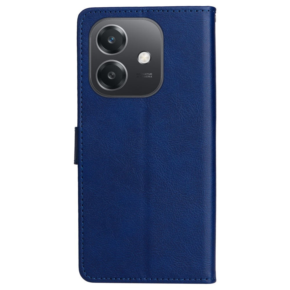 Oppo A60 / A40m / A40 - EIDERWOOD Kunstlæder Flip Cover m. Strop - Blå