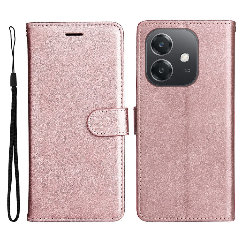 Oppo A60 / A40m / A40 - EIDERWOOD Kunstlæder Flip Cover m. Strop - Rose Gold