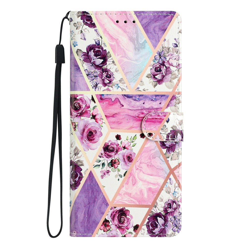 EIDERWOOD Samsung Galaxy S25+ (Plus) Flip Cover m. Pung & Strop - Lilla Marmor