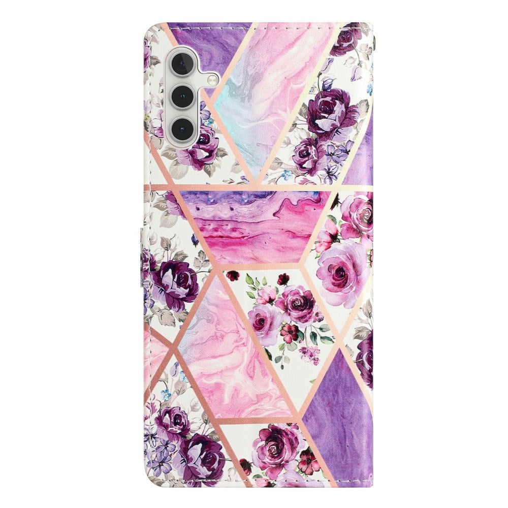 EIDERWOOD Samsung Galaxy S25+ (Plus) Flip Cover m. Pung & Strop - Lilla Marmor