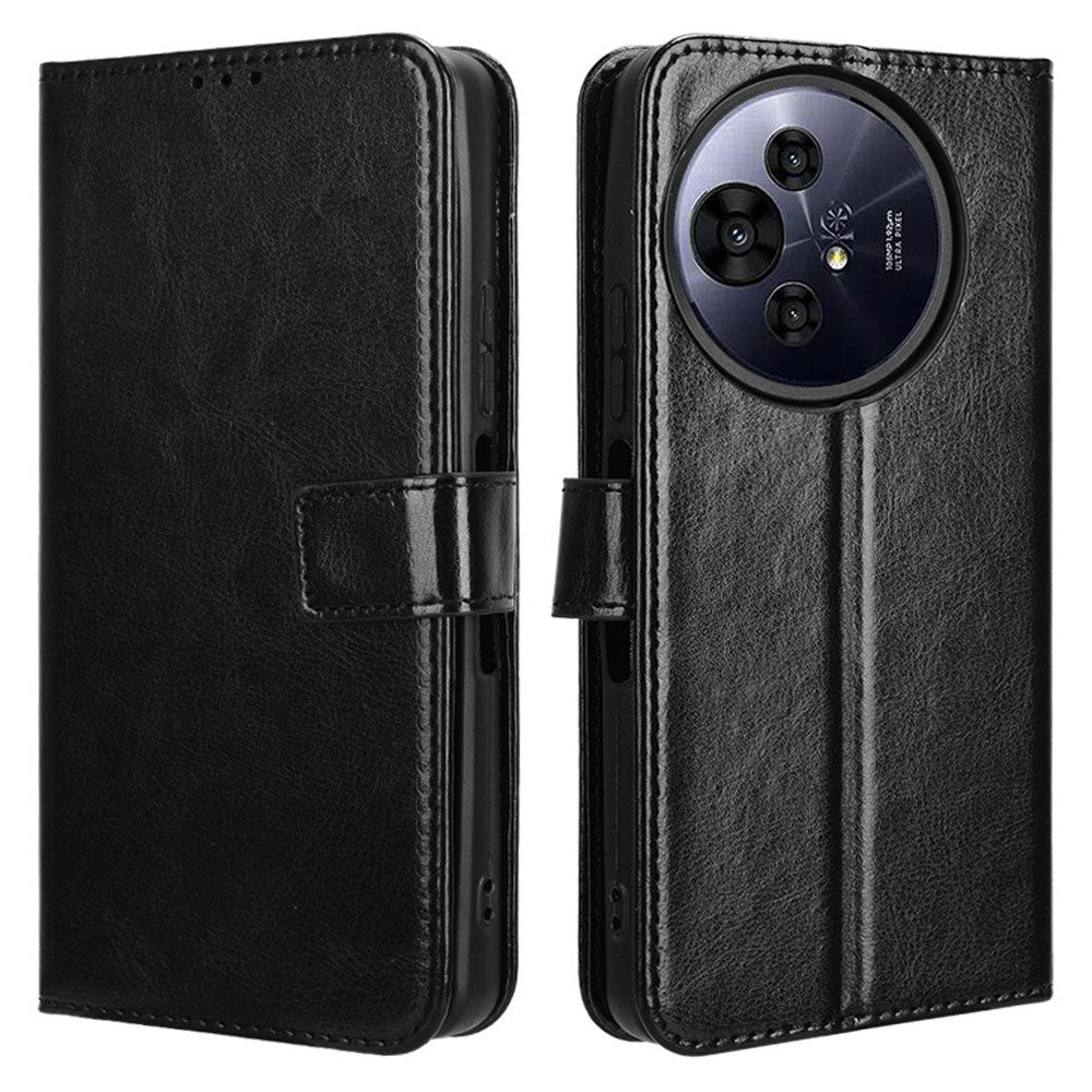 EIDERWOOD TCL 50 Pro Nxtpaper (5G) Blankt Læder Mobil Cover m. Pung & Strop - Sort