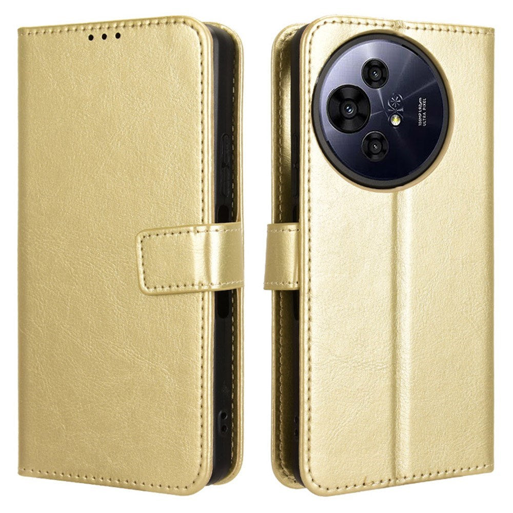 EIDERWOOD TCL 50 Pro Nxtpaper (5G) Blankt Læder Mobil Cover m. Pung & Strop - Guld