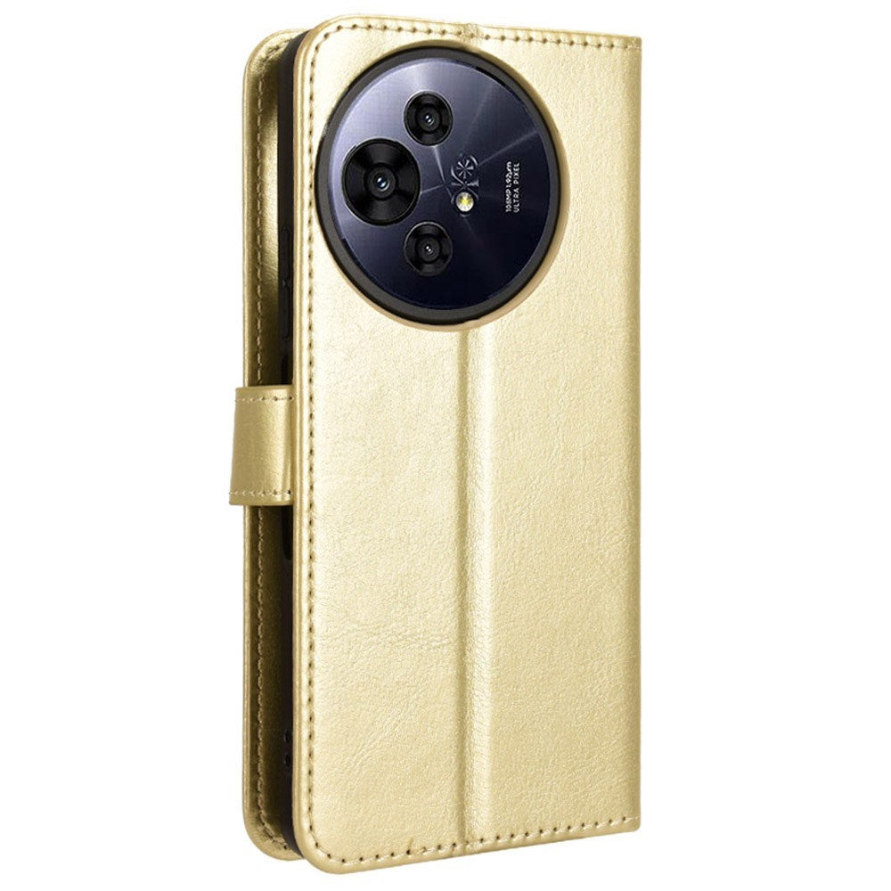 EIDERWOOD TCL 50 Pro Nxtpaper (5G) Blankt Læder Mobil Cover m. Pung & Strop - Guld