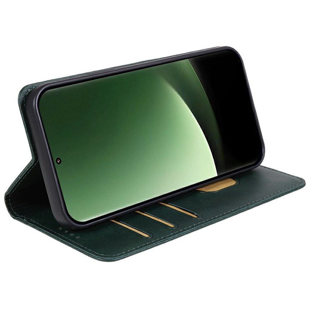 EIDERWOOD Xiaomi Redmi Note 14 Pro 5G Cover i kunstlæder m. Magnetisk Luk & Kortholder - Grøn