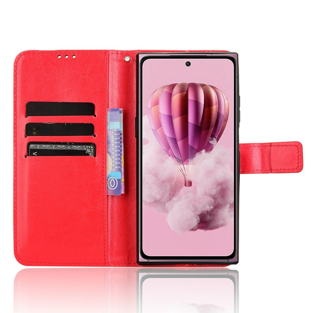 EIDERWOOD HMD Skyline Flip Cover i kunstlæder m. Kortholder & Ståfunktion - Rød