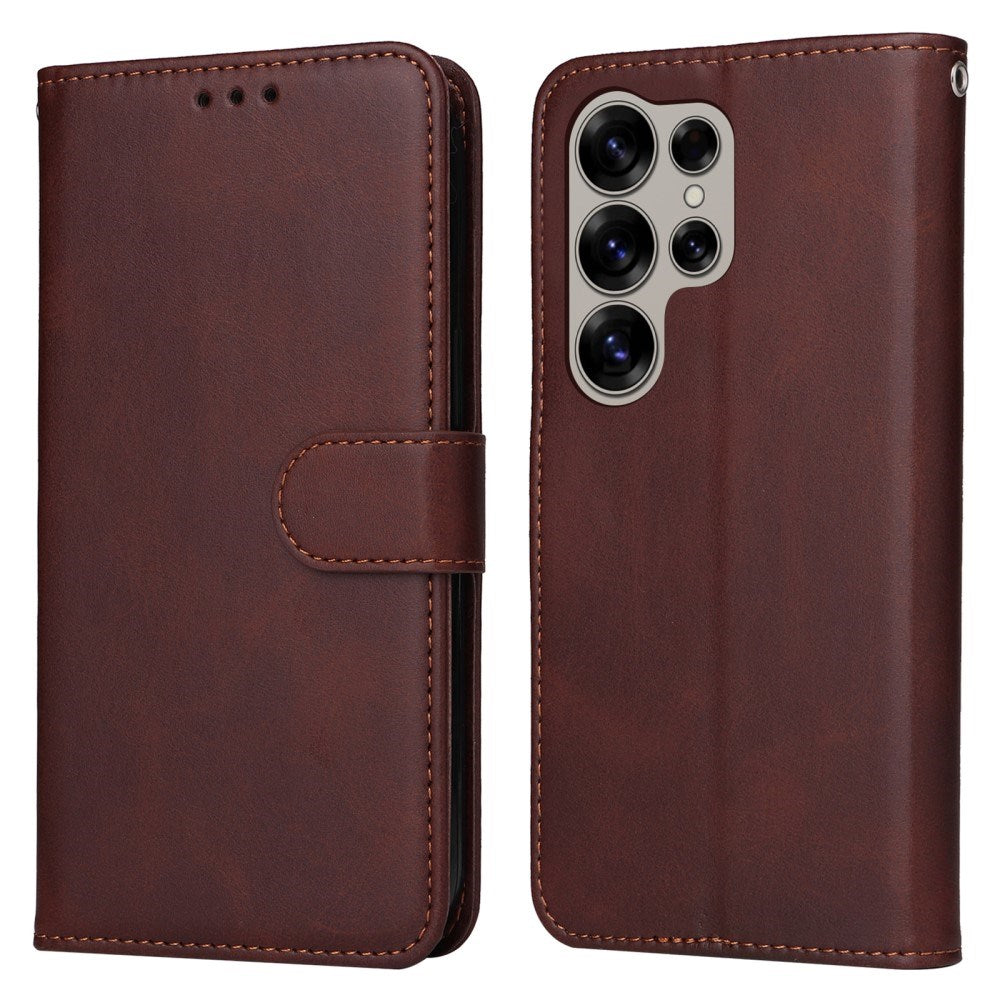 Samsung Galaxy S25 Ultra - EIDERWOOD Vegansk Læder Flip Cover - Brun