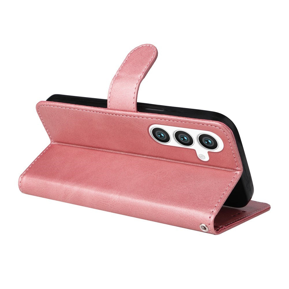 Samsung Galaxy S25 - EIDERWOOD Vegansk Læder Flip Cover - Lyserød