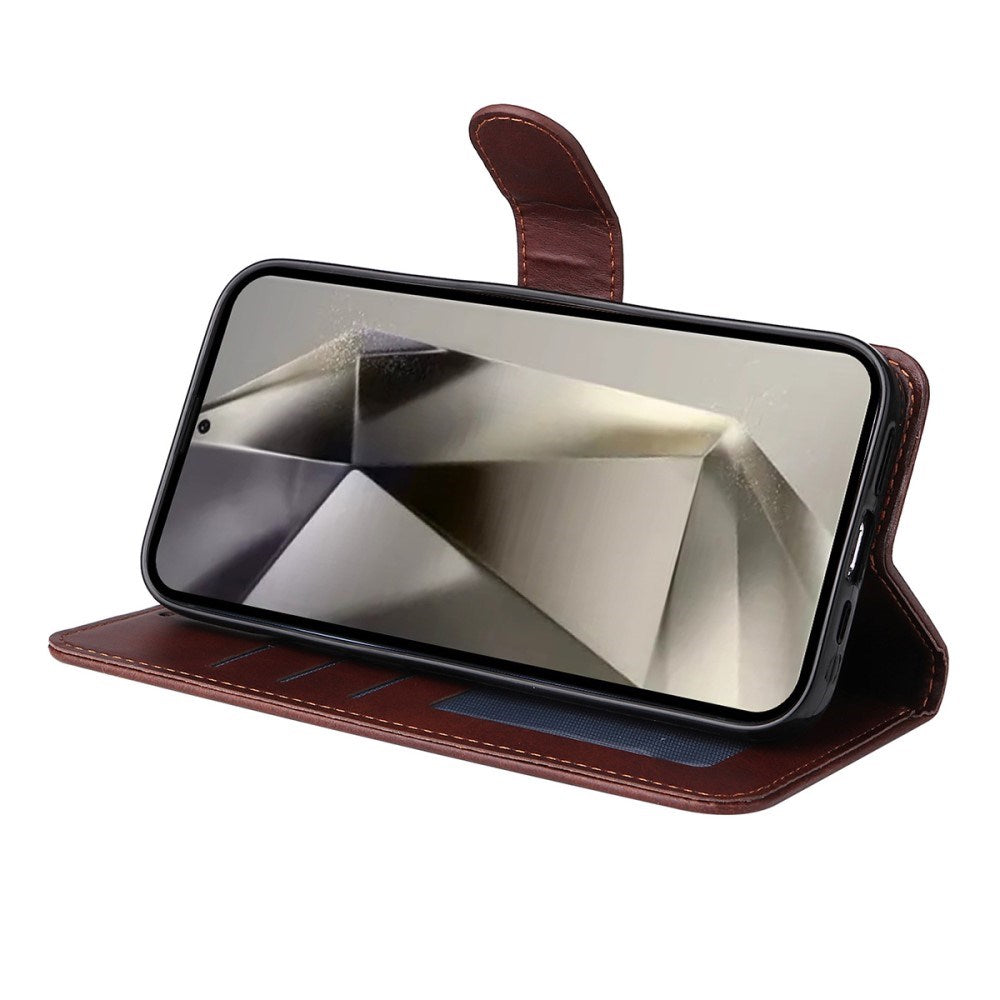 Samsung Galaxy S25 Ultra - EIDERWOOD 2-i-1 Kunstlæder Flip Case m. Skærmbeskyttelsesglas - Sort