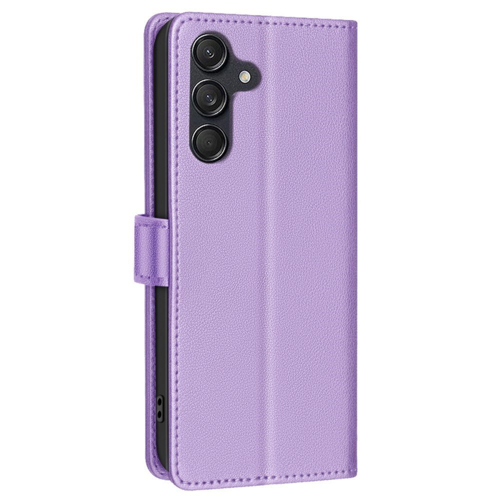 BINFEN Samsung Galaxy A36 (5G) Imiteret Læder Flip Cover m. RFID Blokering og Kortholder - Lilla