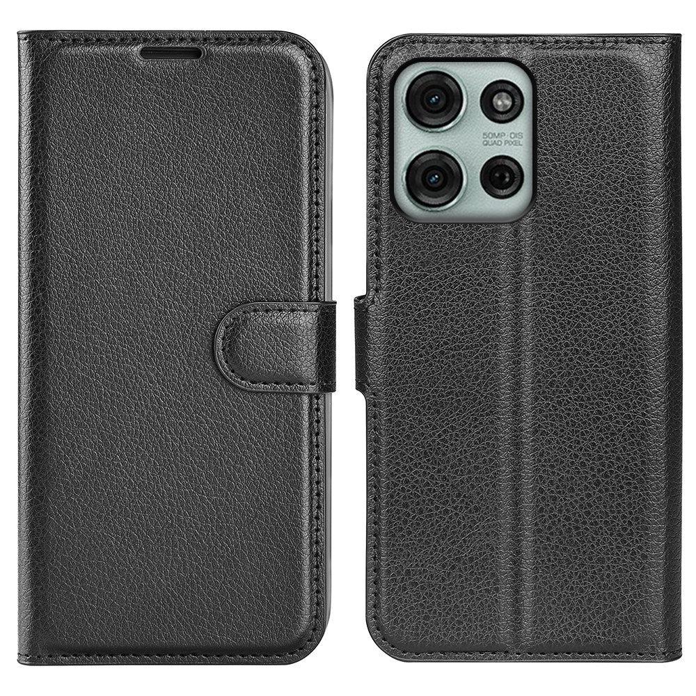 Motorola Moto G75 (5G) - EIDERWOOD Kunstlæder Flip Cover m. Kortholder & Ståfunktion - Sort