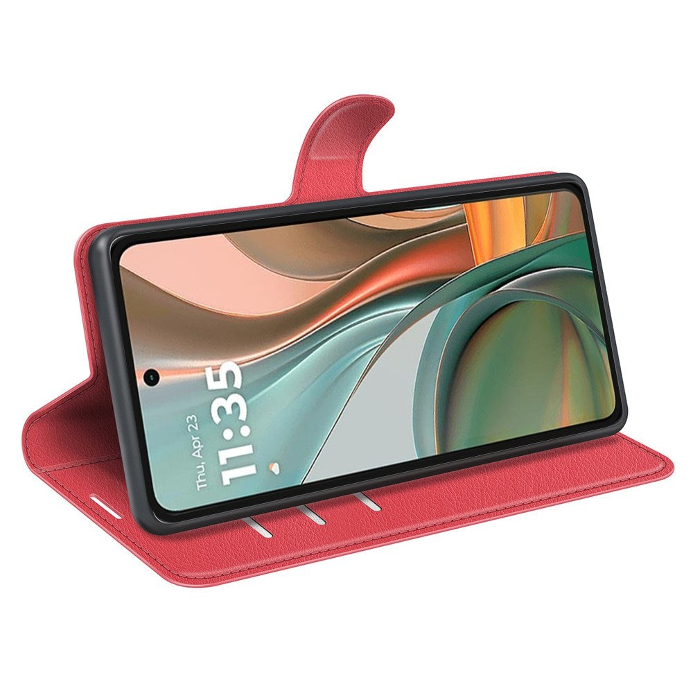 Motorola Moto G75 (5G) - EIDERWOOD Kunstlæder Flip Cover m. Kortholder & Ståfunktion - Rød