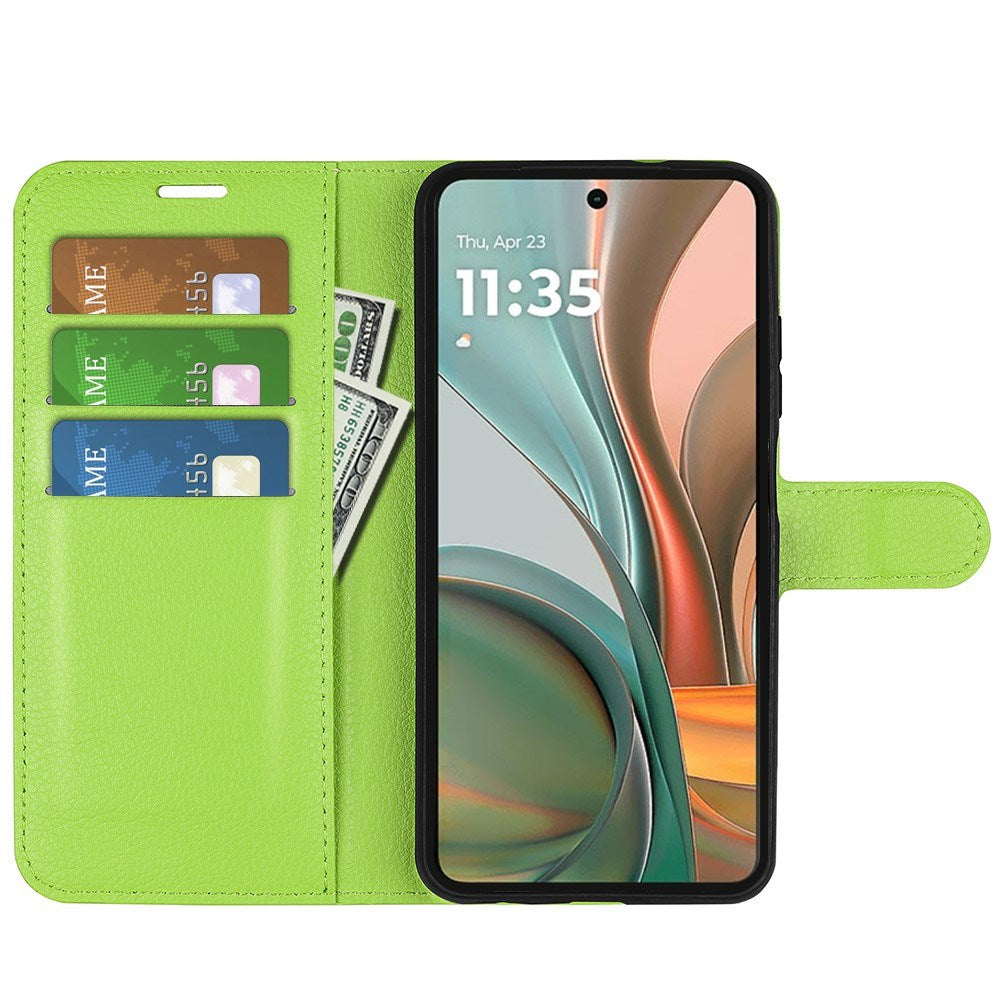Motorola Moto G75 (5G) - EIDERWOOD Kunstlæder Flip Cover m. Kortholder & Ståfunktion - Grøn