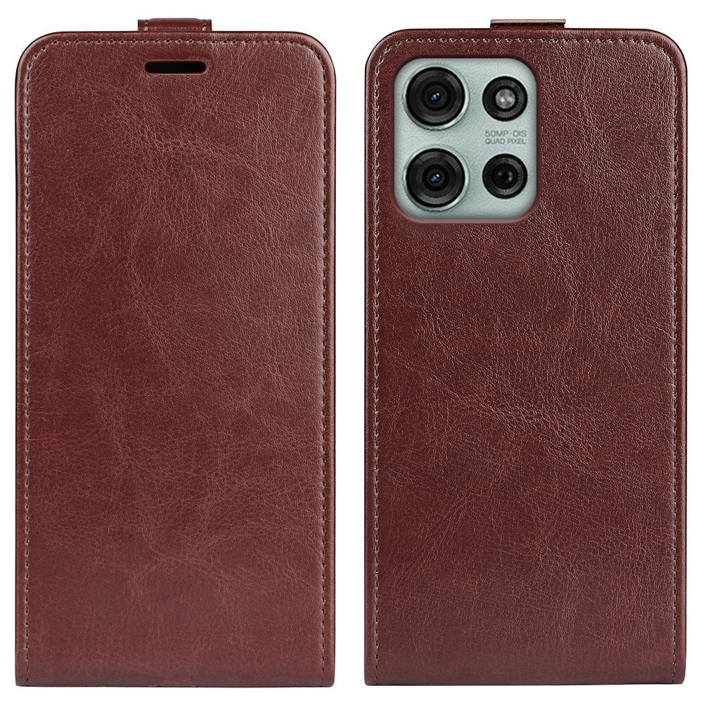 EIDERWOOD Motorola Moto G75 5G Etui med Kortlommer – Vertikal Flip Kunstlæder Cover - Brun