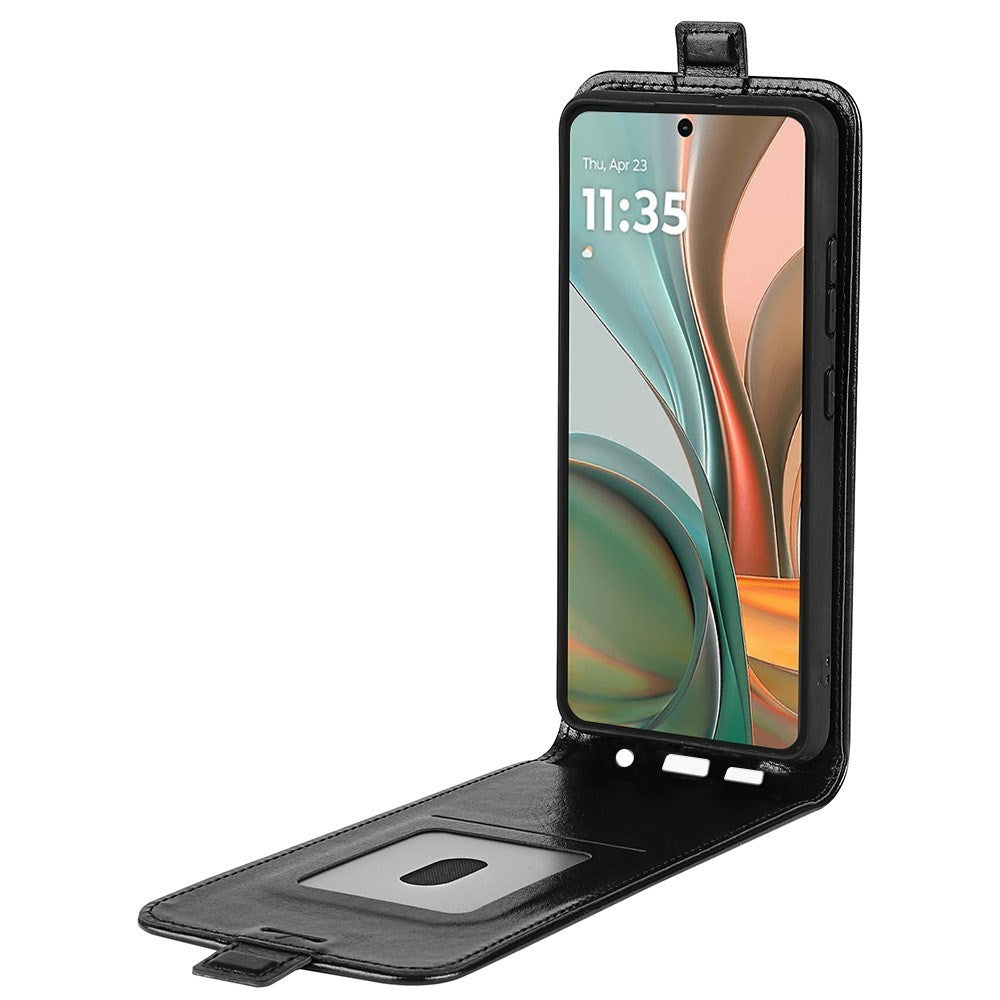 EIDERWOOD Motorola Moto G75 5G Etui med Kortlommer – Vertikal Flip Kunstlæder Cover - Sort