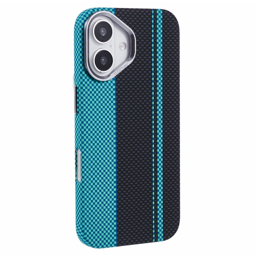 iPhone 16 - EIDERWOOD Mønstret Carbon Cover - MagSafe Kompatibel - Blue/Black