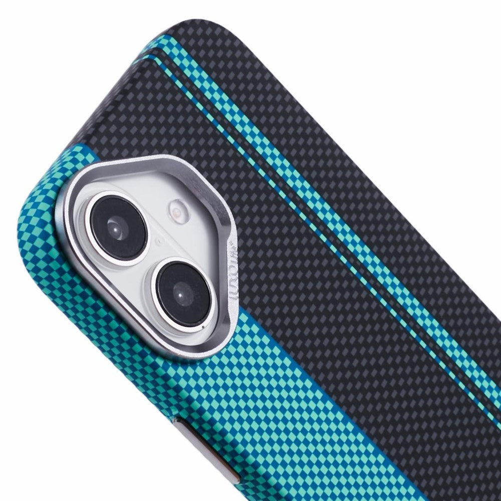 iPhone 16 - EIDERWOOD Mønstret Carbon Cover - MagSafe Kompatibel - Blue/Black