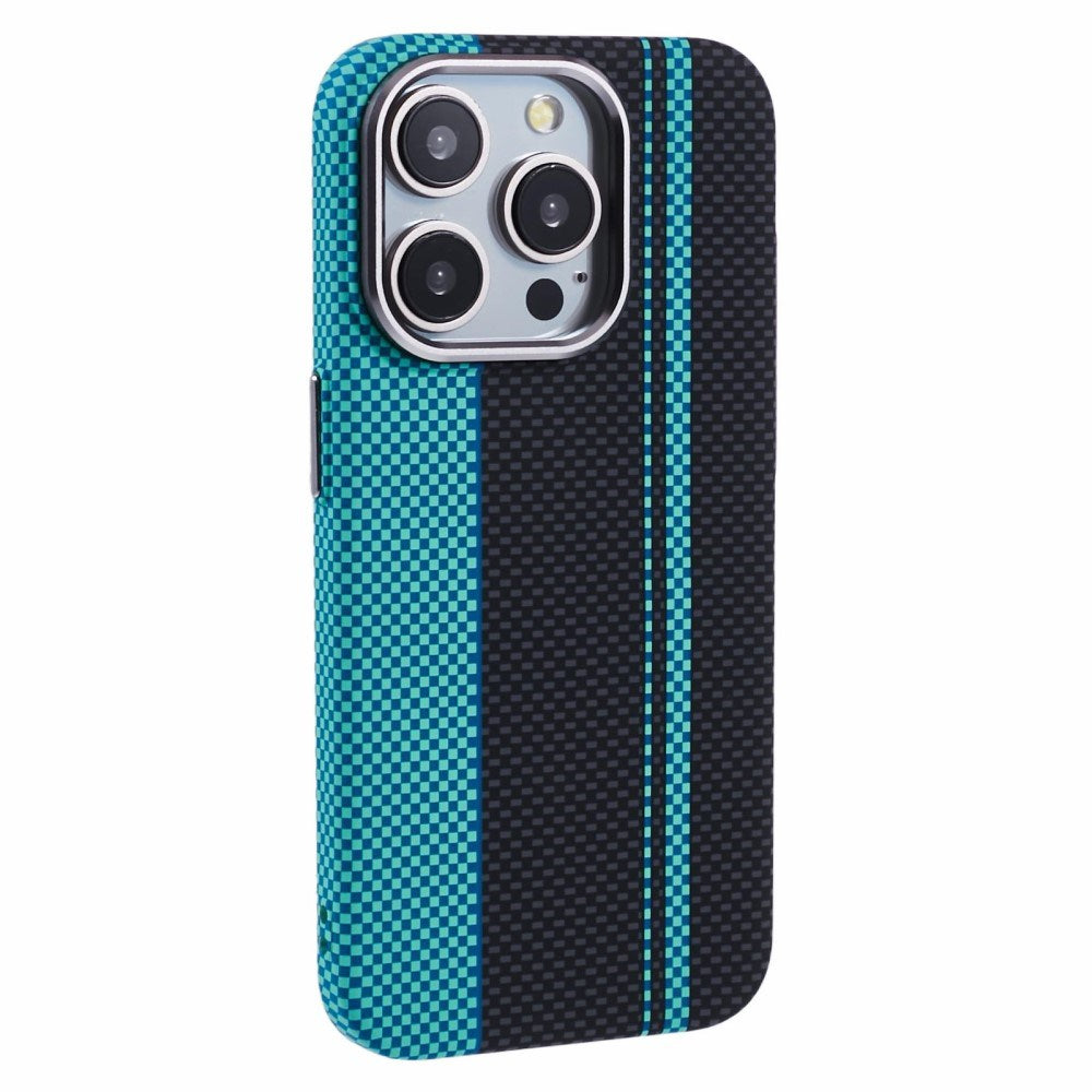 iPhone 15 Pro - EIDERWOOD Mønstret Carbon Cover - MagSafe Kompatibel - Blue/Black