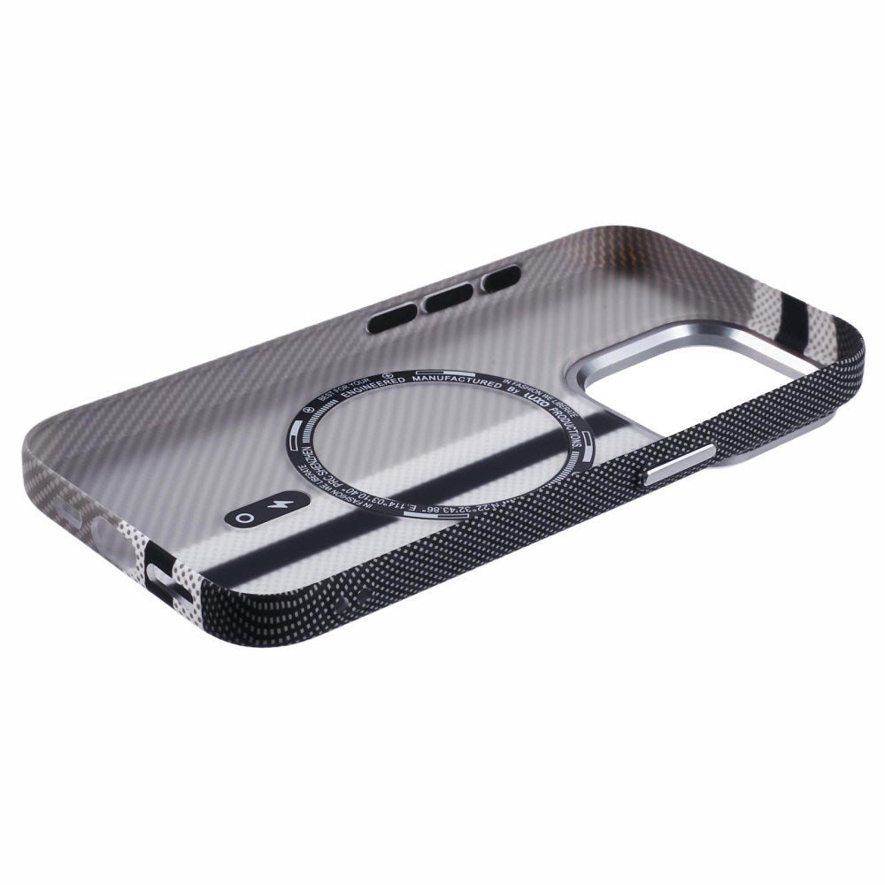 EIDERWOOD iPhone 15 Pro - Mønstret Carbon Cover - MagSafe Kompatibel - Grey Stripes