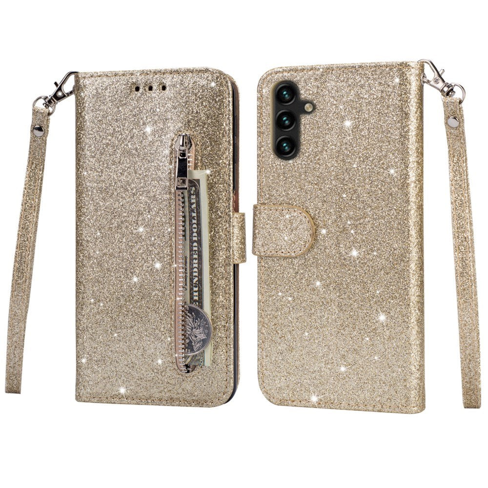 Samsung Galaxy S25 - EIDERWOOD - Glimmer Flip Cover m. Lynlåslomme & Ståfunktion - Guld