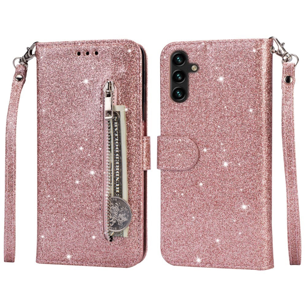 Samsung Galaxy S25 - EIDERWOOD - Glimmer Flip Cover m. Lynlåslomme & Ståfunktion - Lyserød