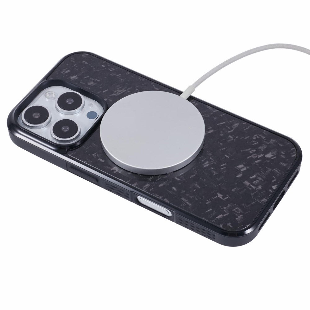 EIDERWOOD iPhone 16 Pro Carbon Cover m. Skridsikker Kant - MagSafe Kompatibelt - Sort