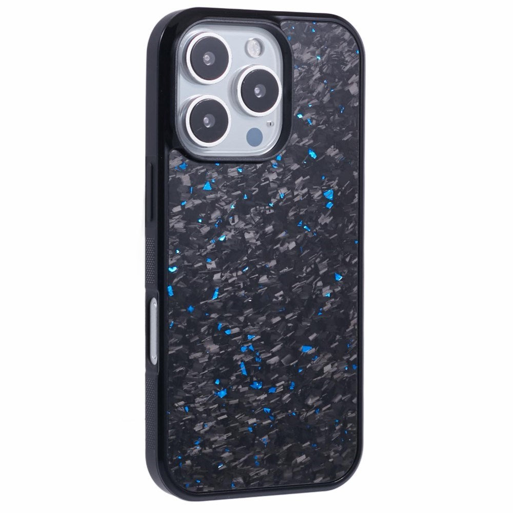 EIDERWOOD iPhone 16 Pro Carbon Cover m. Skridsikker Kant - MagSafe Kompatibelt - Blå