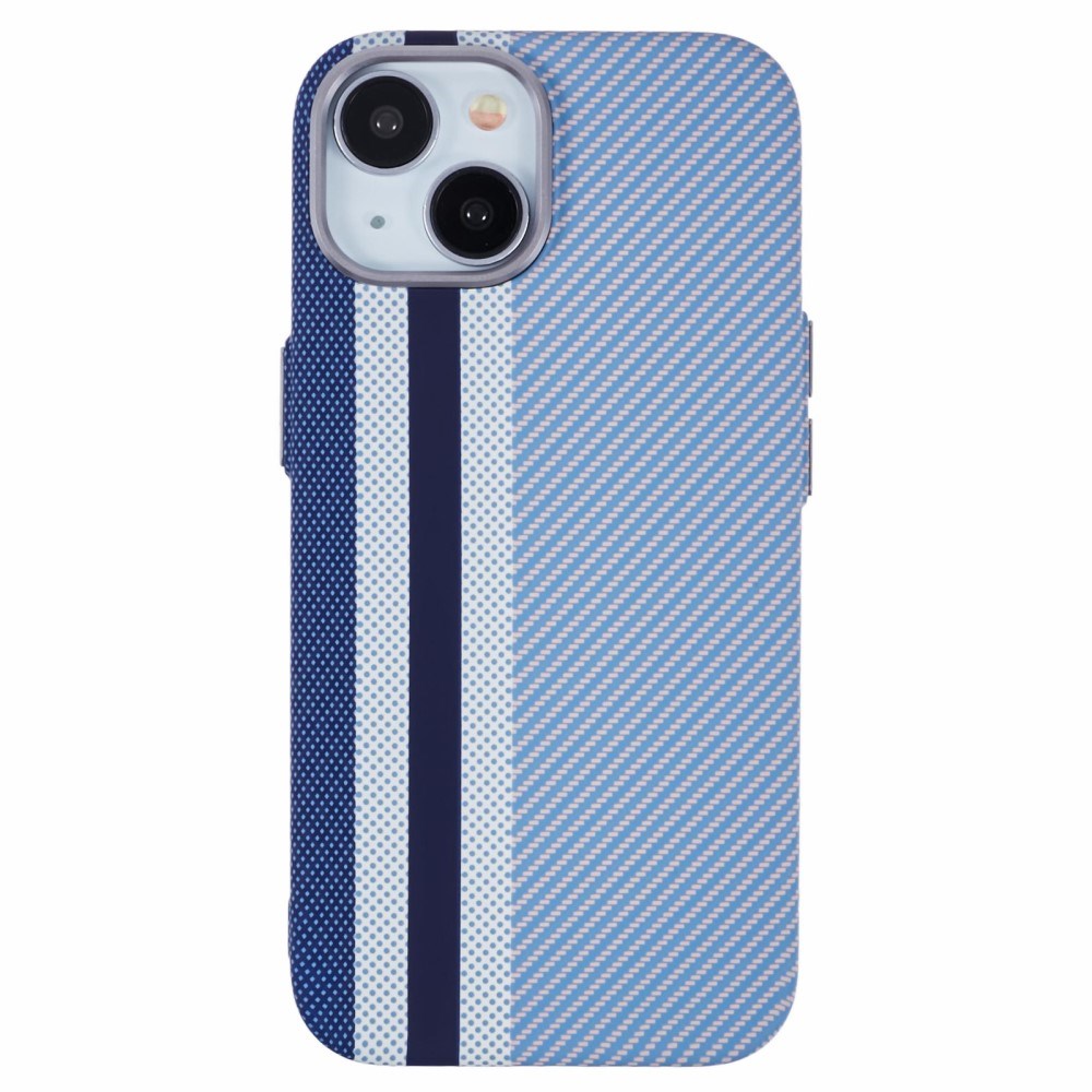 iPhone 14 - EIDERWOOD Mønstret Carbon Cover - MagSafe Kompatibel - Blue Stripes
