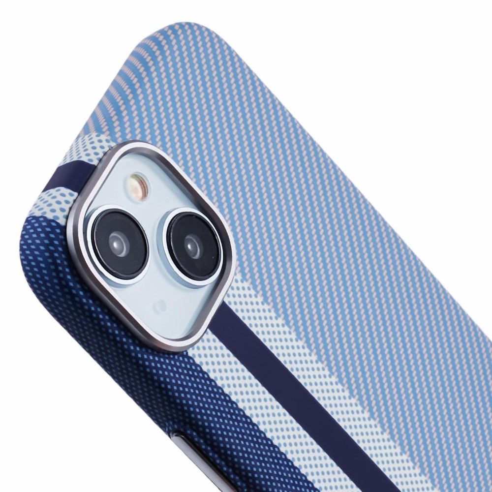 iPhone 13 - EIDERWOOD Mønstret Carbon Cover - MagSafe Kompatibel - Blue Stripes