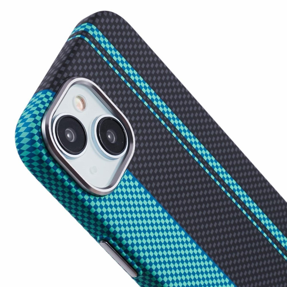 iPhone 13 - EIDERWOOD Mønstret Carbon Cover - MagSafe Kompatibel - Blue/Black
