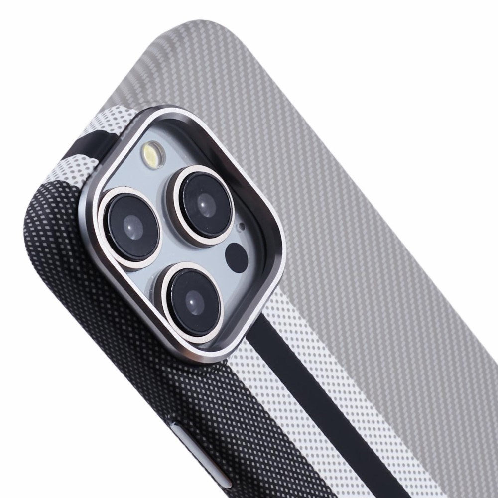 iPhone 12/12 Pro - EIDERWOOD Mønstret Carbon Cover - MagSafe Kompatibel - Grey Stripes