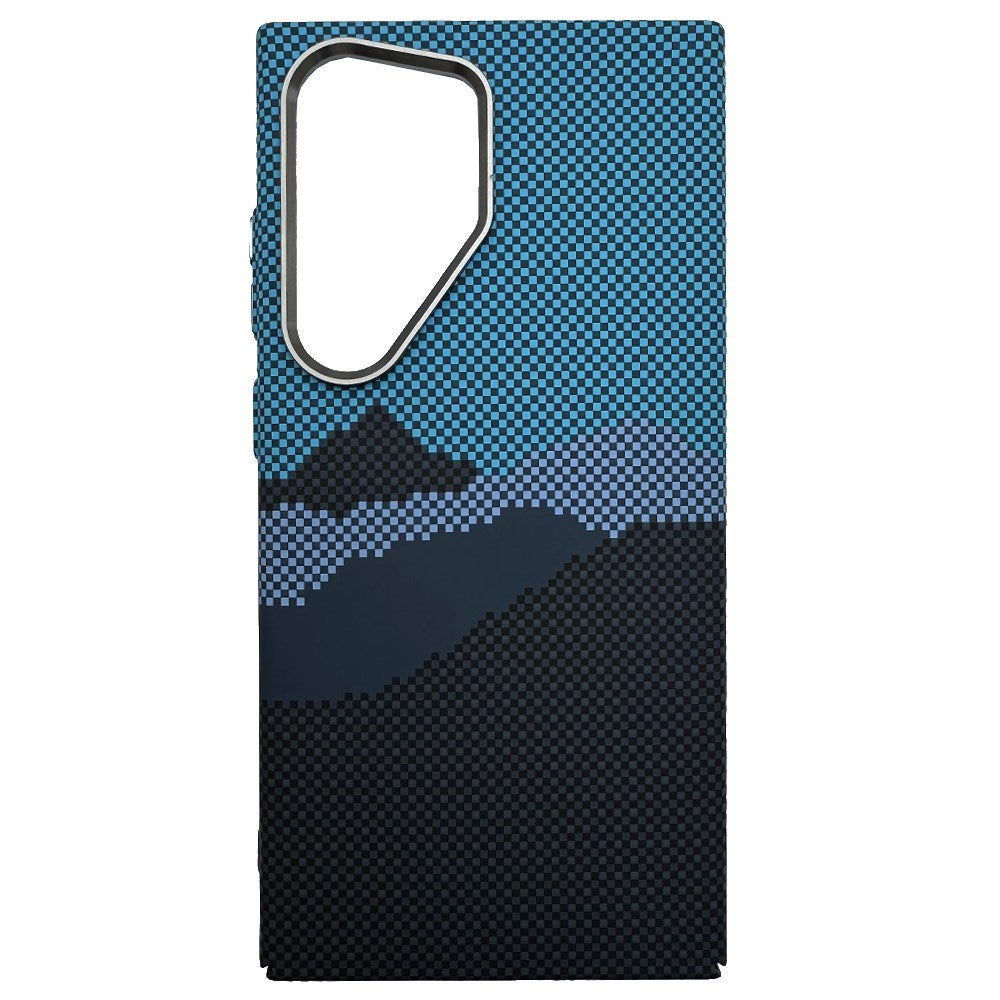 Samsung Galaxy S24 Ultra - EIDERWOOD Mønstret Carbon Cover - MagSafe Kompatibel - Blue Peak