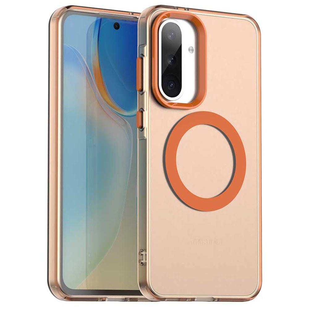 EIDERWOOD Samsung Galaxy A36 (5G) Hybrid Plast Mobil Cover - MagSafe Kompatibel - Gennemsigtig / Orange