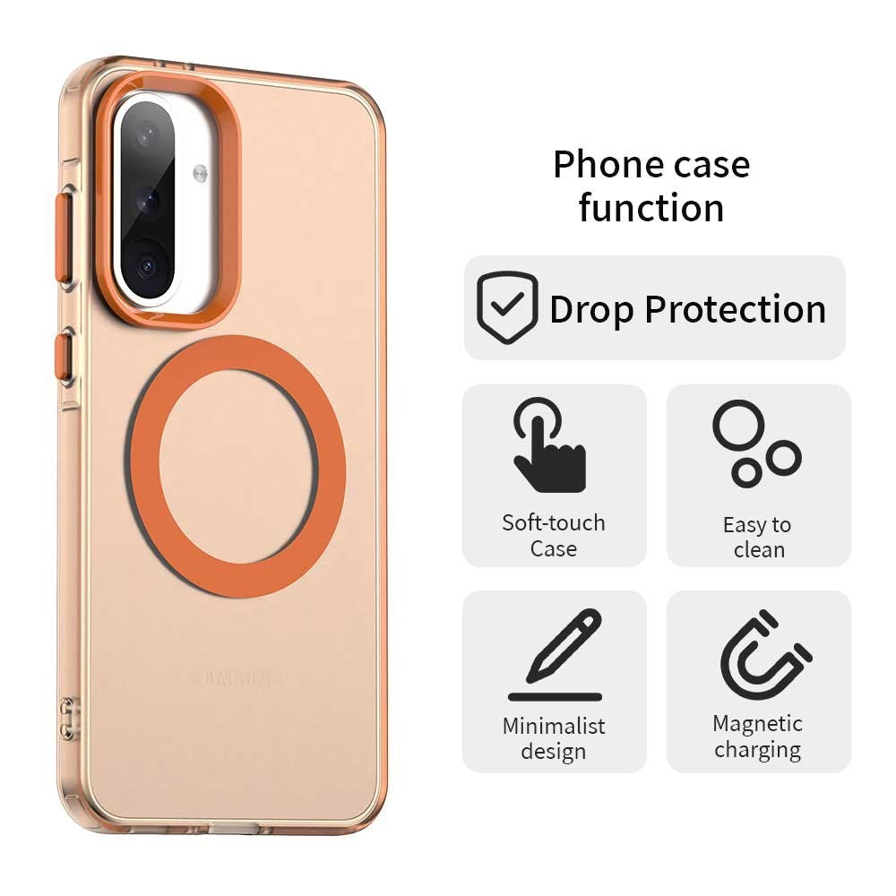 EIDERWOOD Samsung Galaxy A36 (5G) Hybrid Plast Mobil Cover - MagSafe Kompatibel - Gennemsigtig / Orange