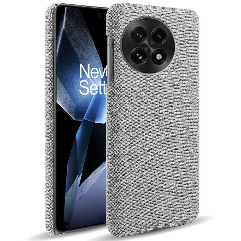 OnePlus 13 - EIDERWOOD Stofbetrukket Plastik Cover - Lysegrå