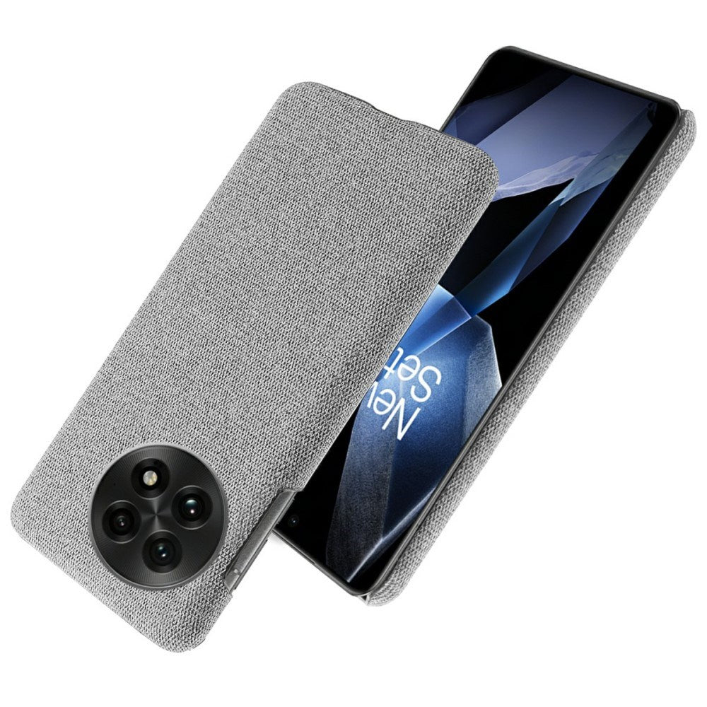 OnePlus 13 - EIDERWOOD Stofbetrukket Plastik Cover - Lysegrå