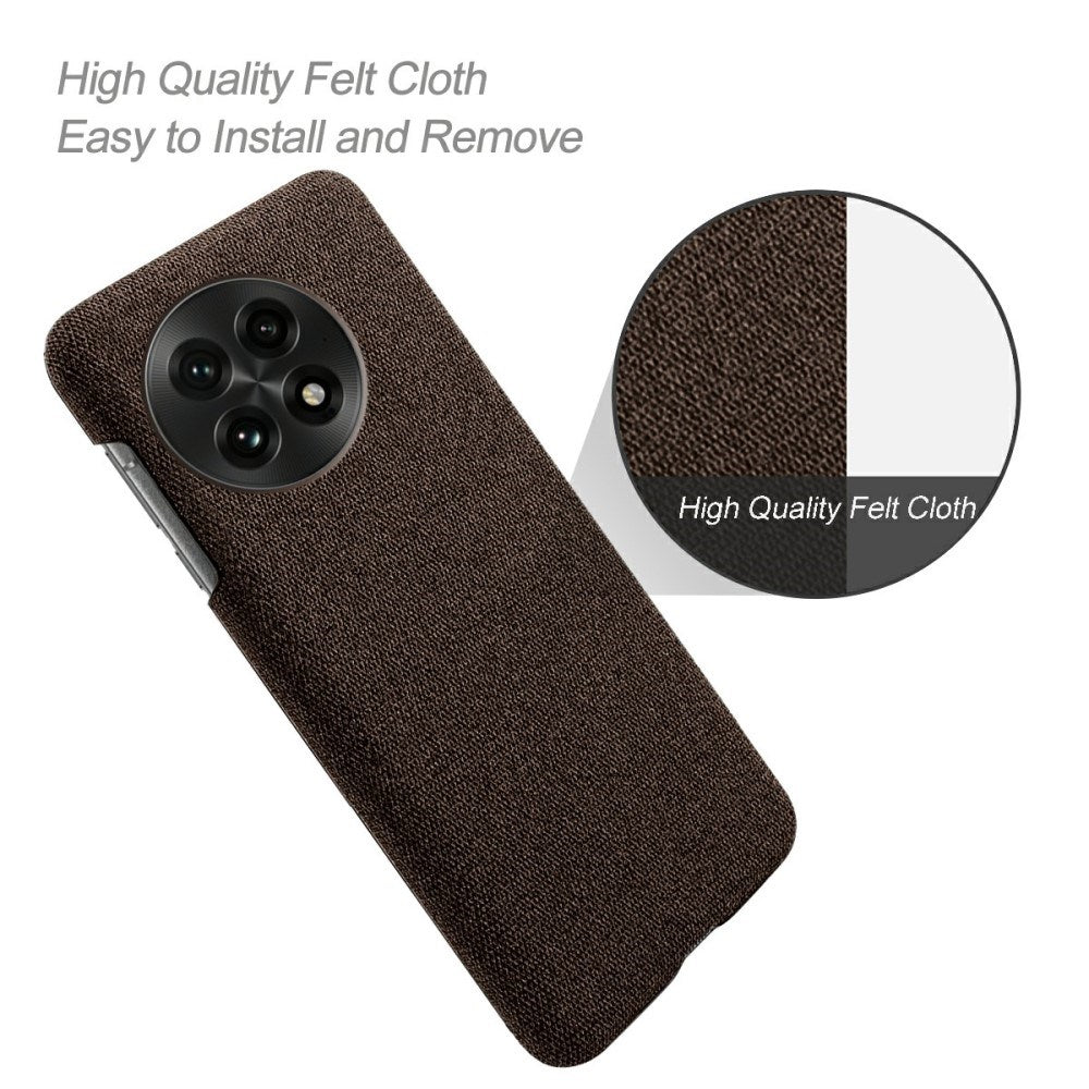 OnePlus 13 - EIDERWOOD Stofbetrukket Plastik Cover - Brun