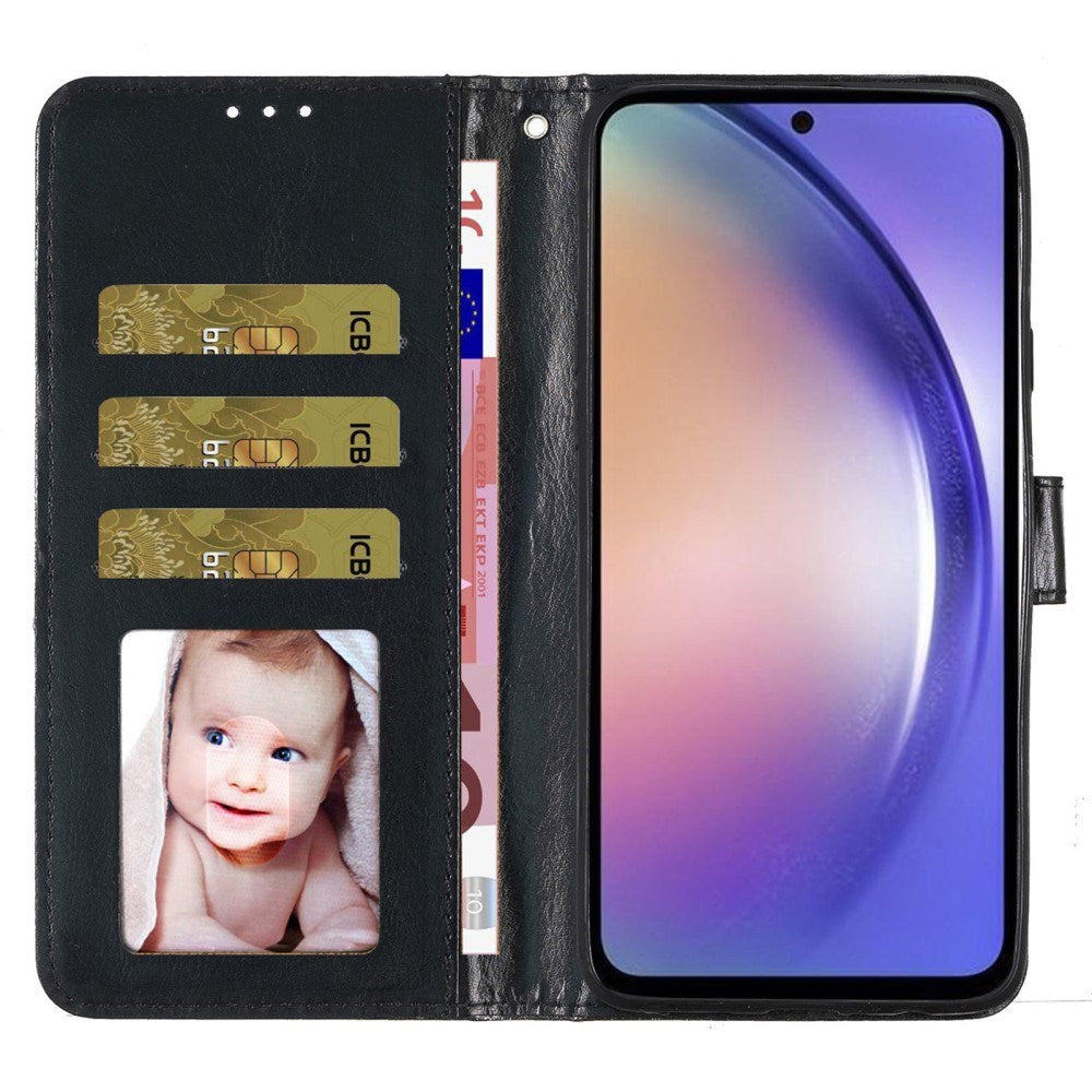 EIDERWOOD Samsung Galaxy A36 (5G) Læder Flip Cover m. Pung & Strop - Glimmer - Sort