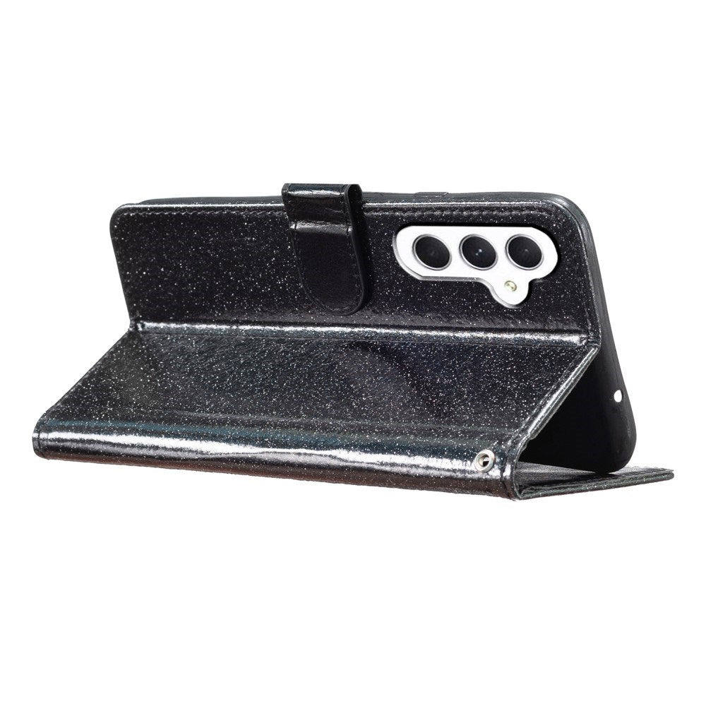 EIDERWOOD Samsung Galaxy A36 (5G) Læder Flip Cover m. Pung & Strop - Glimmer - Sort