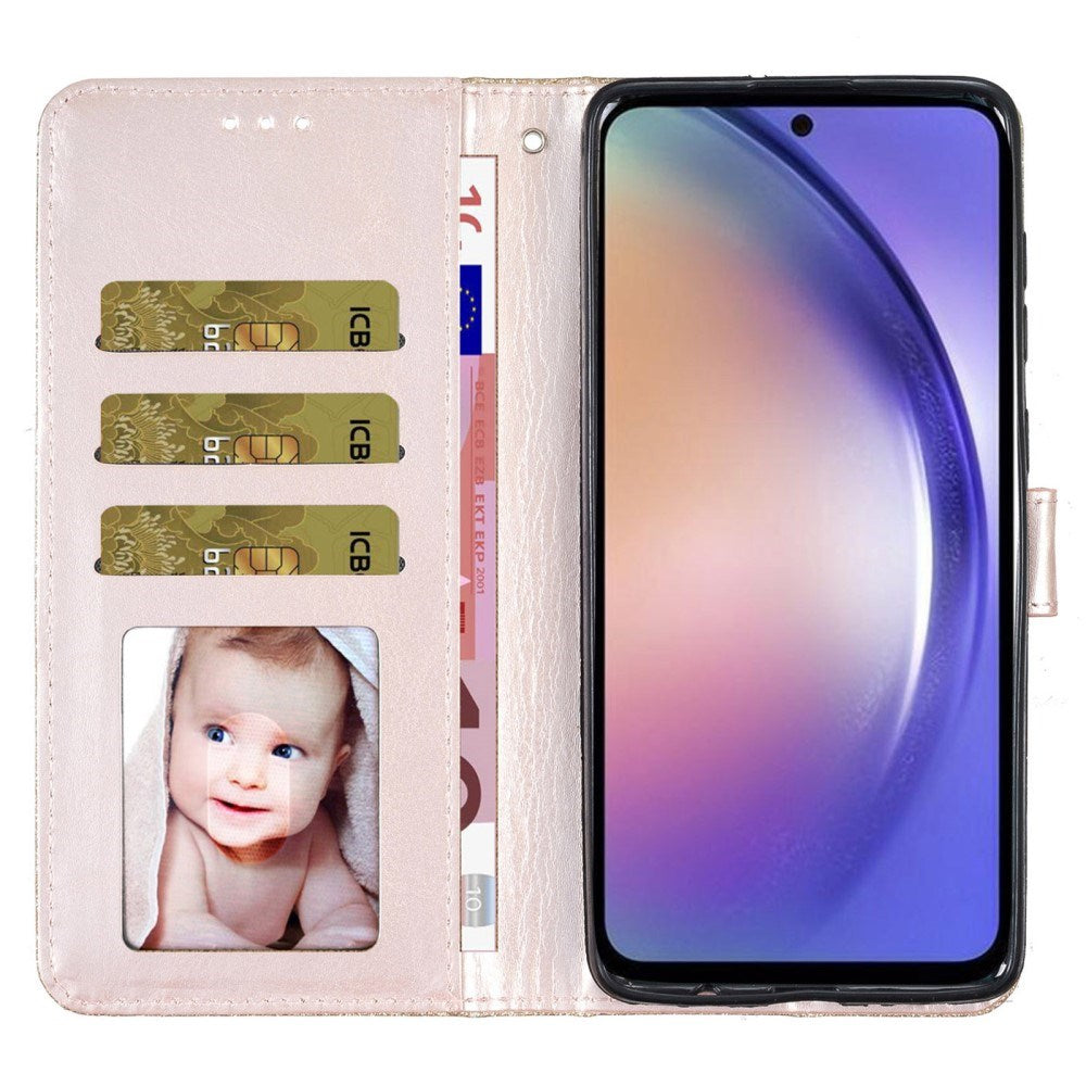 EIDERWOOD Samsung Galaxy A36 (5G) Læder Flip Cover m. Pung & Strop - Glimmer - Guld