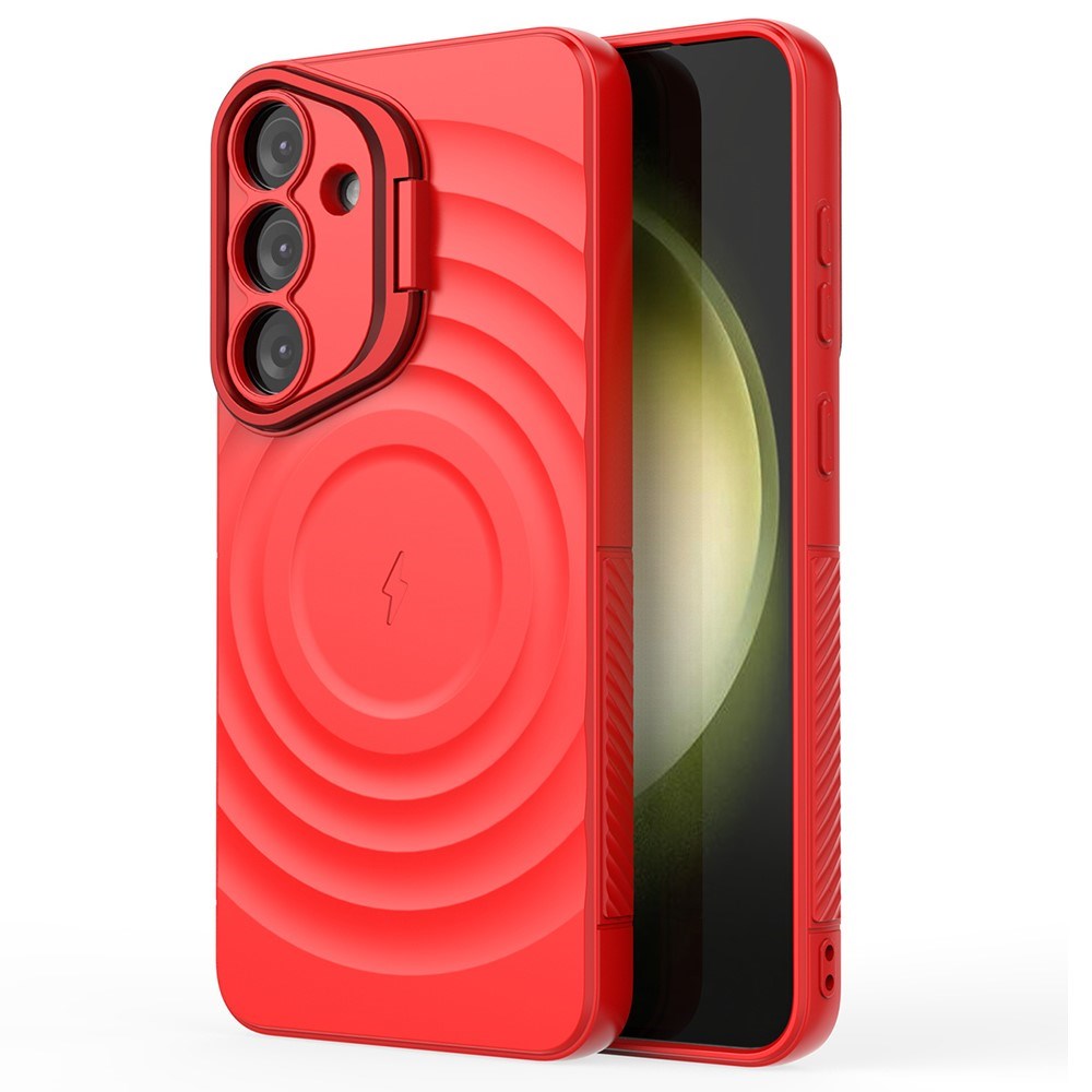 Samsung Galaxy S25+ (Plus) - EIDERWOOD Fleksibelt Plastik Cover m. Tekstur & Kickstand - Rød